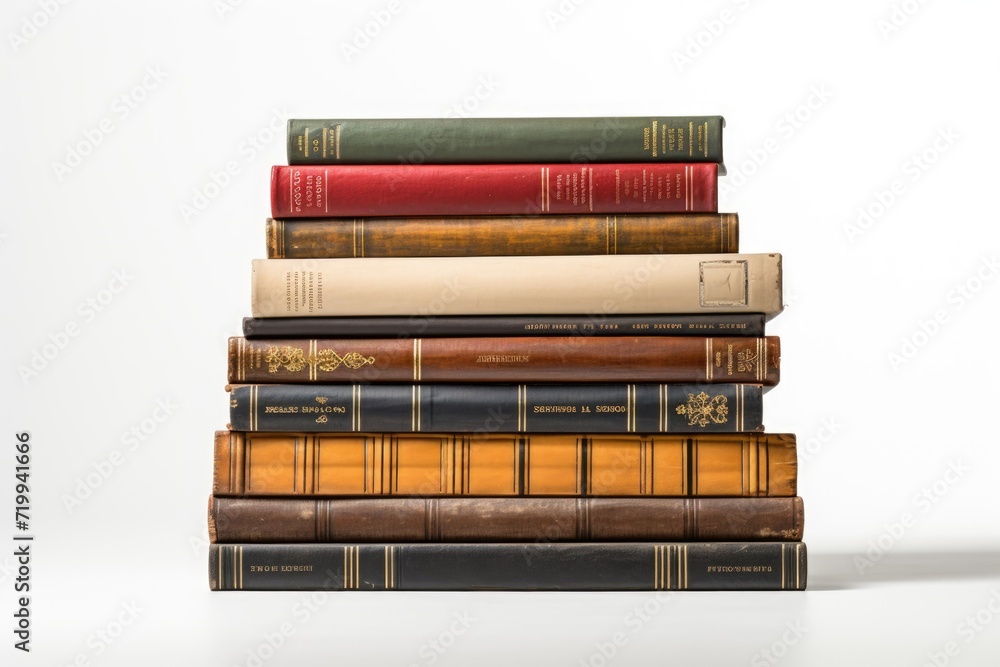 Poster a stack of books sitting on top of each other. can be used to represent knowledge, education, learni