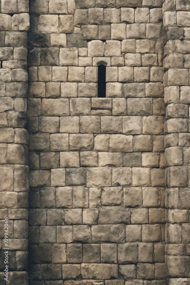 Poster A brick wall with a small window. Can be used as a background or texture for various projects