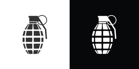 hand grenade vector on black and white 