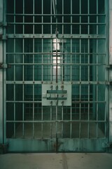 A jail cell with an open door, allowing for escape. Can be used to depict freedom, release, or the criminal justice system