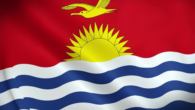 Kiribati Waving Flag, Kiribati Flag, Flag of Kiribati Waving Animation, Kiribati Flag 4K Footage