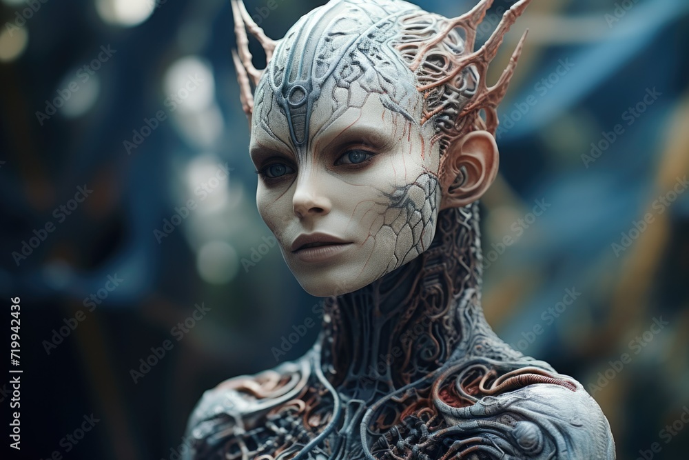Poster a close up view of a person wearing a costume. this versatile image can be used for various purposes