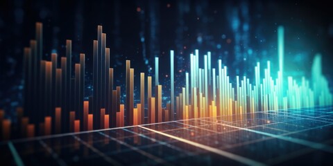 A computer screen displaying a vibrant bar chart. Ideal for business presentations and data analysis