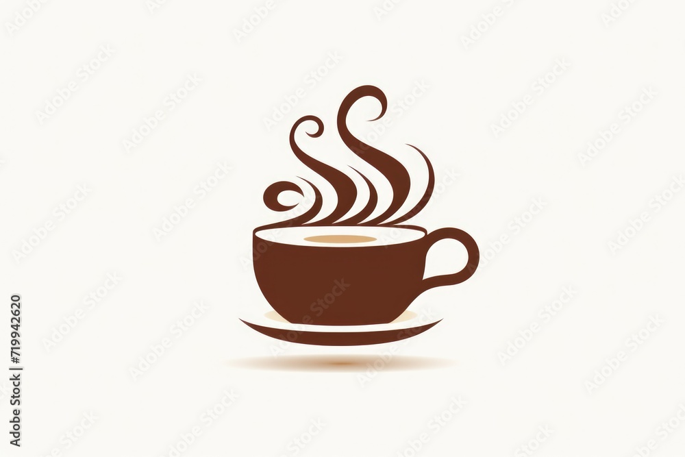 Poster a cup of coffee with steam rising out of it. perfect for illustrating the comforting and invigoratin