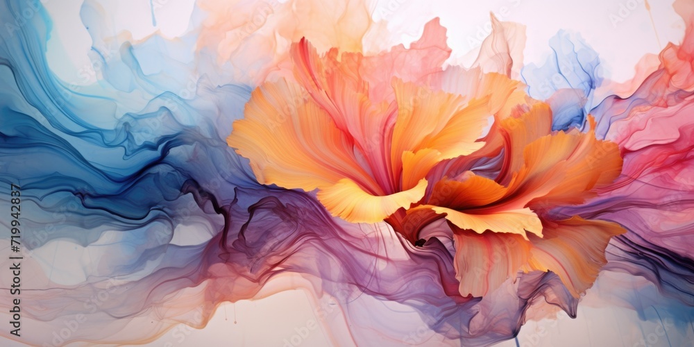 Aufkleber a close up view of a beautiful flower painting. perfect for adding a touch of nature to any space