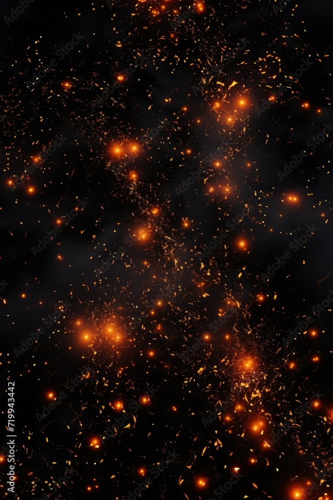 Poster A black background with vibrant orange and yellow lights. Perfect for adding a pop of color and excitement to any project