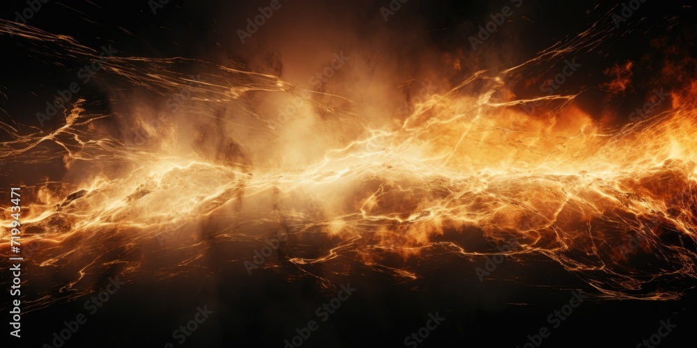 Poster A close-up view of a fire on a black background. Perfect for adding a touch of warmth and intensity to any project