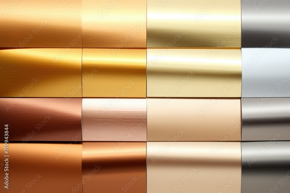 Poster A collection of various metallic foil colors. Perfect for adding a vibrant touch to any project or design