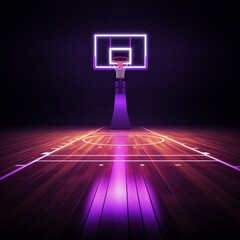 Basketball Court With Hoop