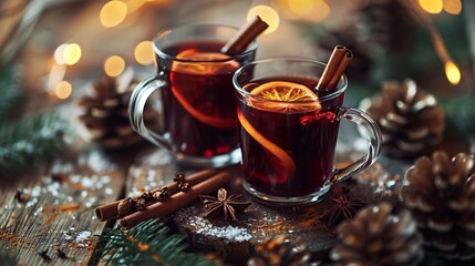 Cup of tea with slice of lemon and herbal leaves aside - obrazy, fototapety, plakaty