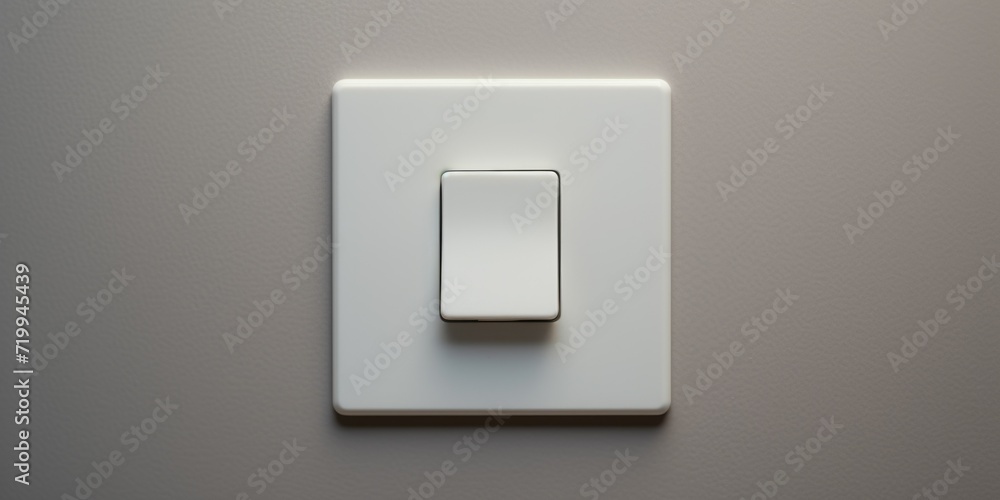 Aufkleber a white light switch mounted on a wall. this image can be used to depict concepts related to home li
