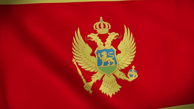 Montenegro Waving Flag, Montenegro Flag, Flag of Montenegro Waving Animation, Montenegro Flag 4K Footage