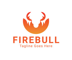 Fire-bull creative logo ,fire logo design, bull logo design.