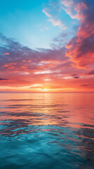 Obraz premium Beautiful sunset on the sea. Colorful sky with clouds.