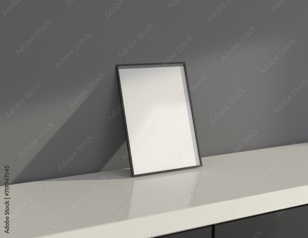 Poster a simple and convenient frame mock up file. picture frame mock up template using smart objects. a4 s