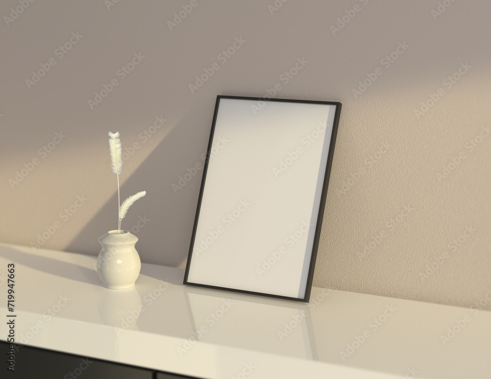 Poster a simple and convenient frame mock up file. picture frame mock up template using smart objects. a4 s