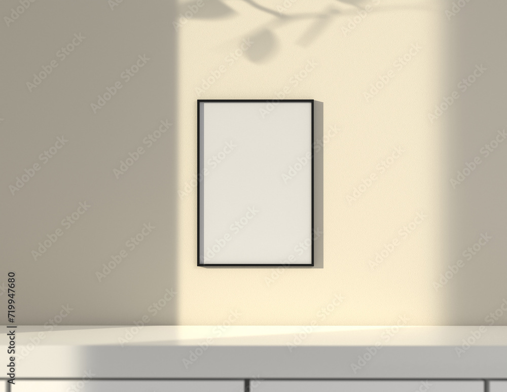 Poster a simple and convenient frame mock up file. picture frame mock up template using smart objects. a4 s