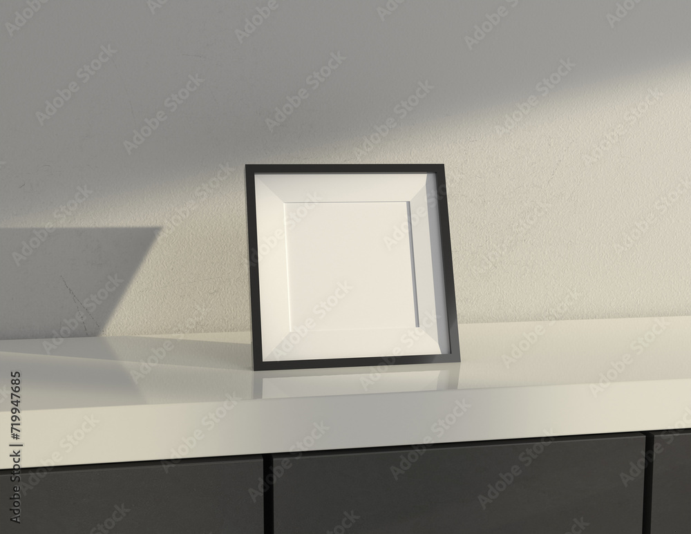 Poster a simple and convenient frame mock up file. picture frame mock up template using smart objects. squa