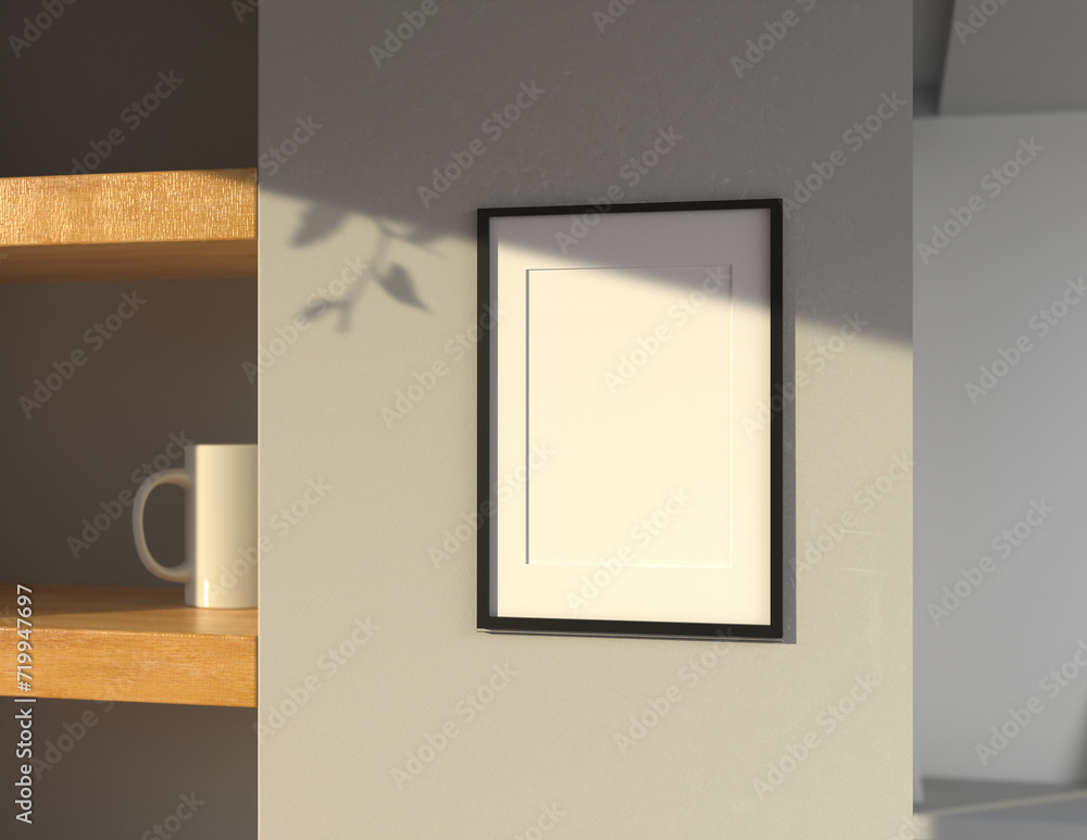 Poster a simple and convenient frame mock up file. picture frame mock up template using smart objects. a4 s