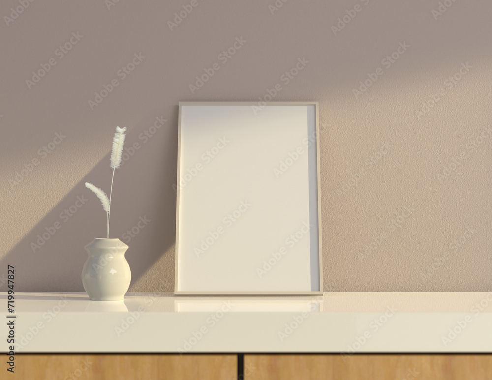 Poster a simple and convenient frame mock up file. picture frame mock up template using smart objects. a4 s