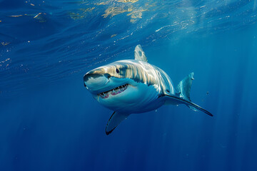 Fototapeta premium shark in the sea. Generative AI