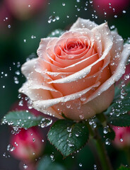 an image of a pink rose with raindrops