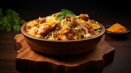 Indian spicy food Butter Chicken Biryani