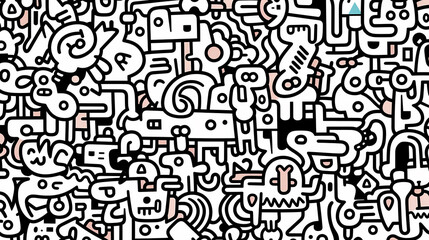 Abstract seamless doodle background, artistic backdrop