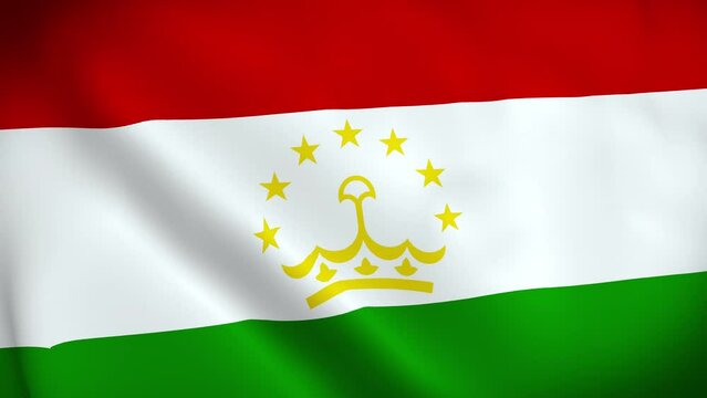 Tajikistan Flag. National 3d Tajikistan flag waving. Flag of Tajikistan footage video waving in wind. Flag of Tajikistan 4K Animation