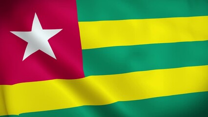 Togo Flag . 3D animation. 3d Togo flag waving video. Sign of Togo animation. Flag of Togo Waving Animation, 4K Footage, Concept of Independence Day, 27th April,