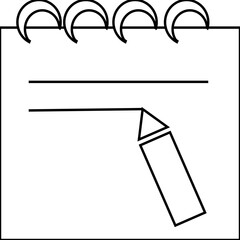 white note and pen, vector