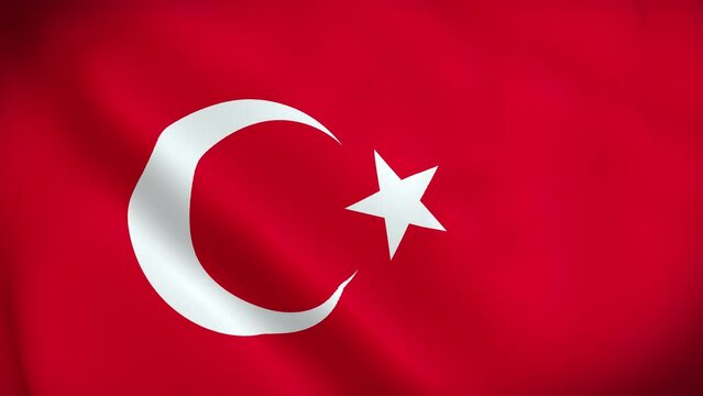 Turkey waving flag. National 3d Turkish flag waving. Turkish flag 4k resolution Background. Turkey flag Closeup