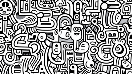 Abstract seamless doodle background, artistic backdrop