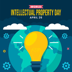 Intellectual Property Day Social Media Illustration Flat Cartoon Hand Drawn Templates Background