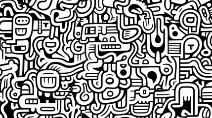 Fototapeta na wymiar Abstract seamless doodle background, artistic backdrop
