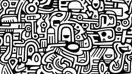 Abstract seamless doodle background, artistic backdrop