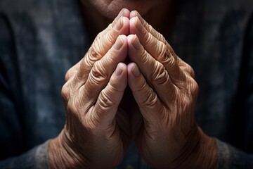 Fototapeta premium close up shot to a person's hand praying
