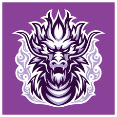Strong And Powerful Dragon Vector Logo Symbol	
