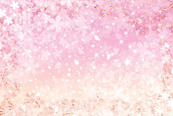 桜　春　花びら　背景	