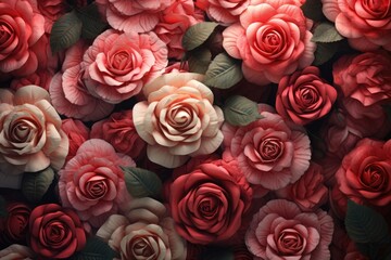 Obraz premium Scattered soft roses on vintage background