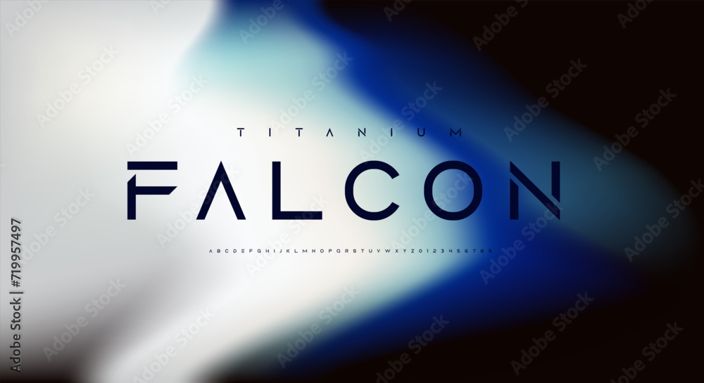 Canvas Prints titanium falcon, a futuristic sci-fi font design