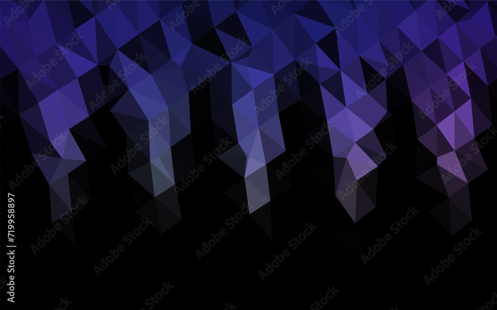 Poster dark purple vector shining triangular background. a sample with polygonal shapes. elegant pattern fo
