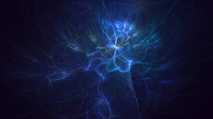 3D manual rendering abstract fractal polygon background