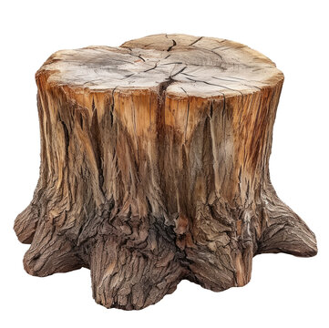 Stump isolated on transparent background, front view