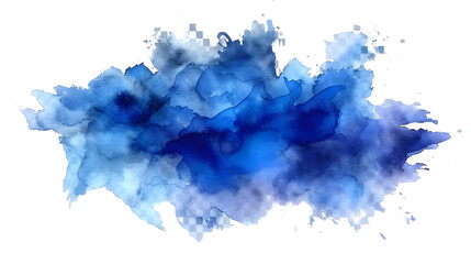 blue watercolor stain on transparent background - obrazy, fototapety, plakaty