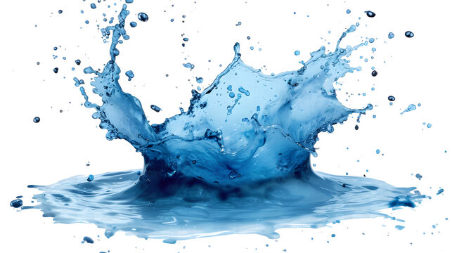 blue watercolor stain on transparent background