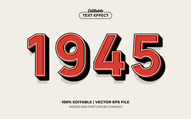 Indonesia Independence Day 1945 Retro Editable Text Effect Template Style Premium Vector