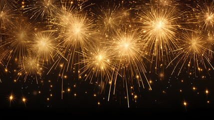Obraz premium Beautiful fireworks background at night for holiday decoration