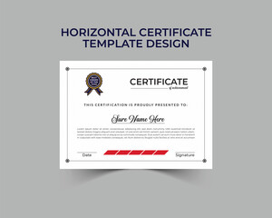 Elegant certificate template design for school, college and university with creative, professional, eye catching and modern Horizontal layout vector