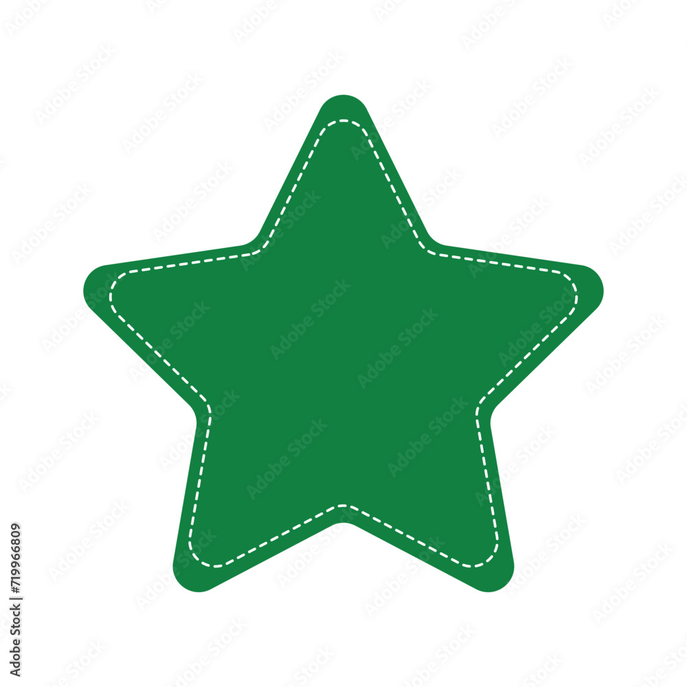 Aufkleber stitched zig-zag circle collection in green color. circle with sharp and rounded waves edge. sale an